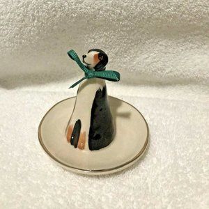New Anthropologie Collie Dohwaji Dapper Dog Ring Holder Trinket Dish 3"